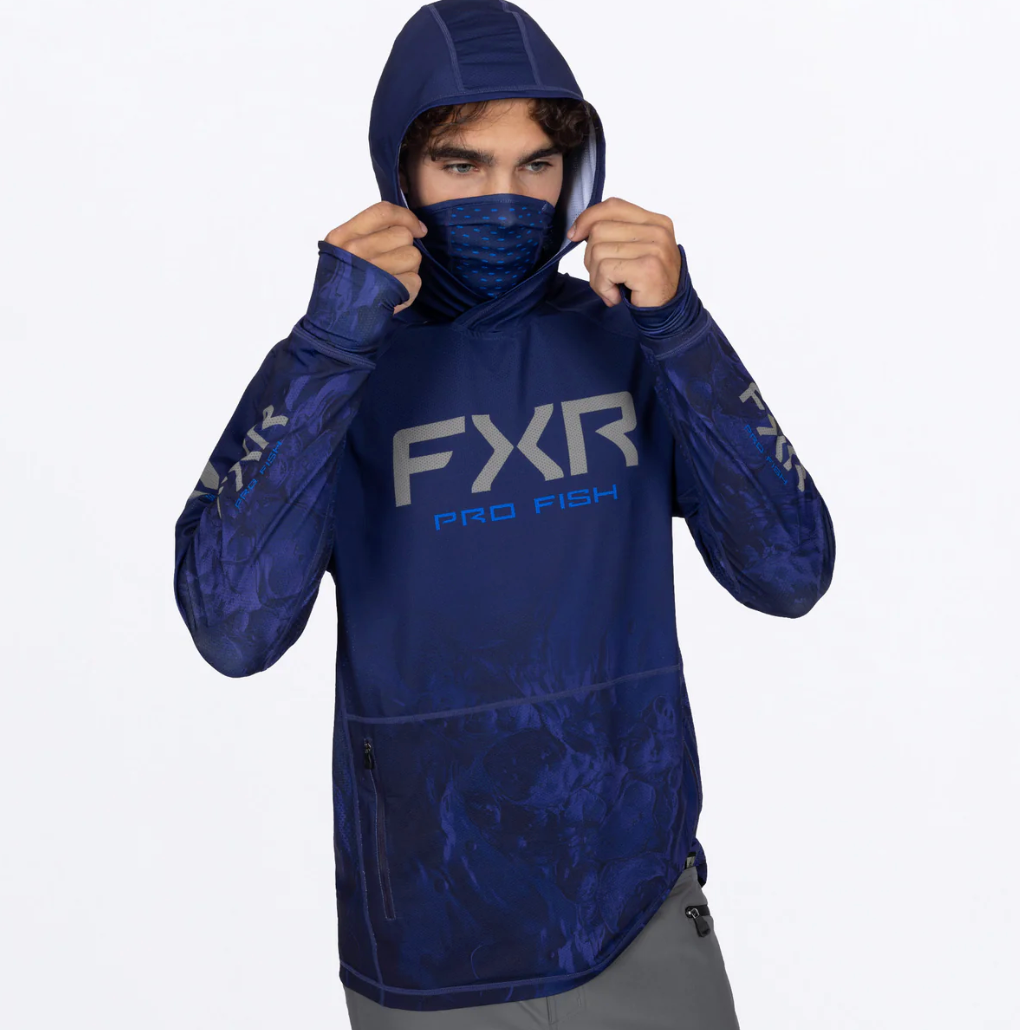 Men's Pro Air UPF PO Hoodie Deep Cobalt Undertow/Grey