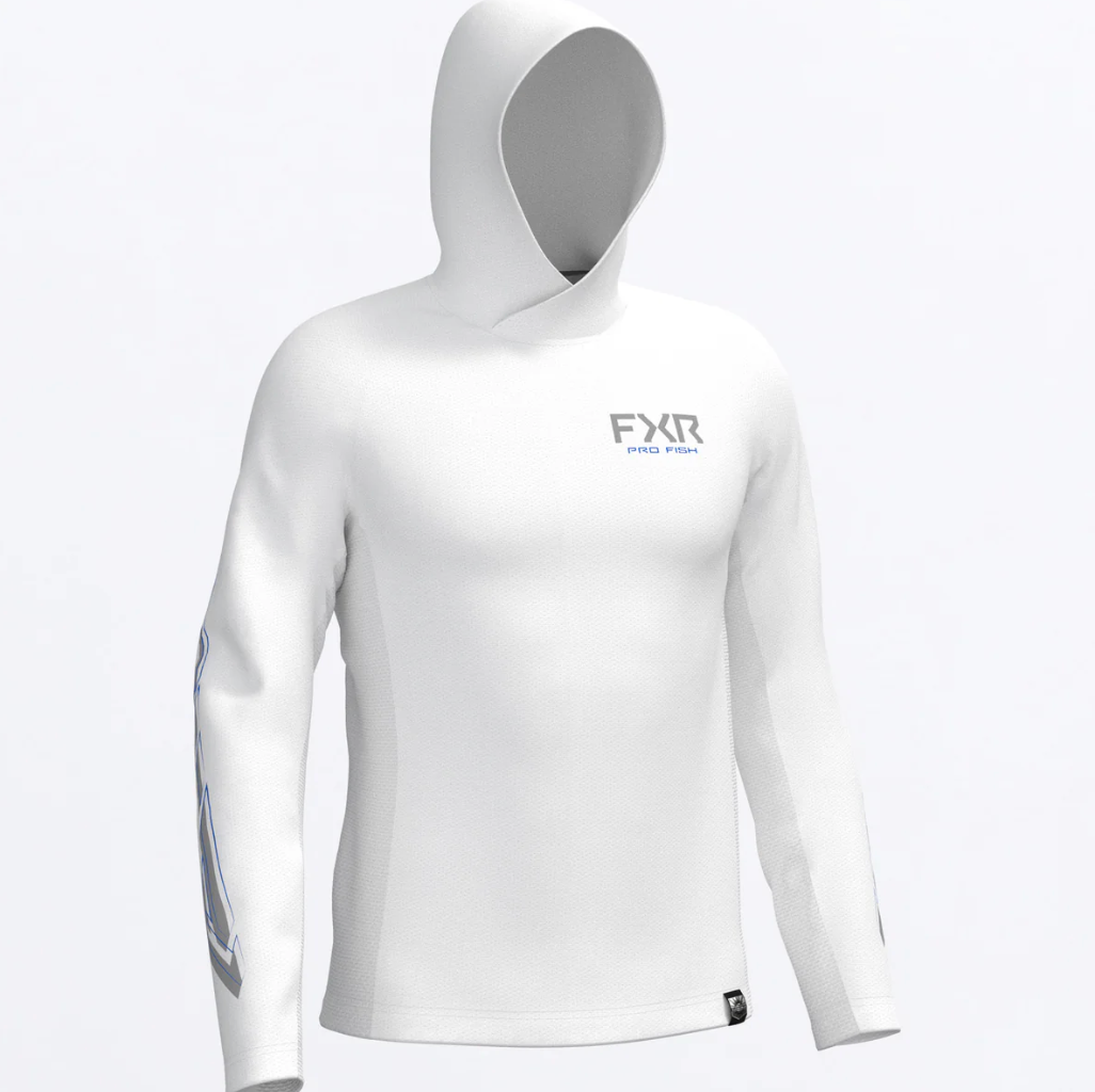 Men's Derby Air UPF PO Hoodie - White/Cobalt