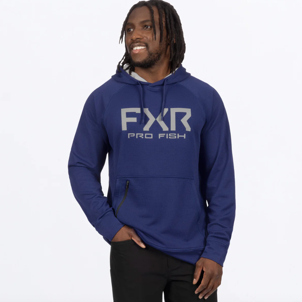 Men's Navigator UPF PO Hoodie -Deep Cobalt/Grey